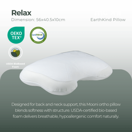 Mooni Relax EarthKind Pillow | Orthopedic Support & Comfort