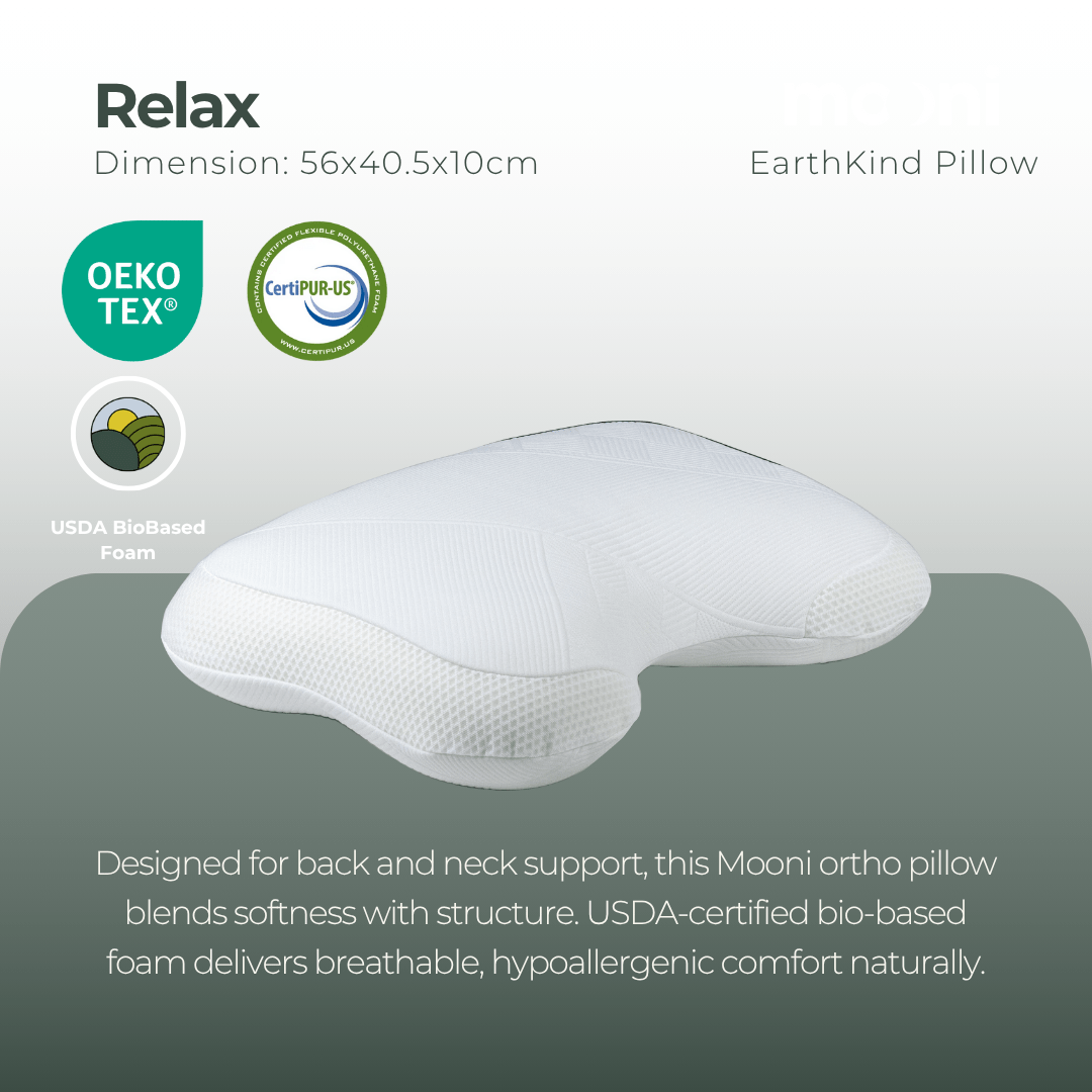 Mooni Relax EarthKind Pillow | Orthopedic Support & Comfort