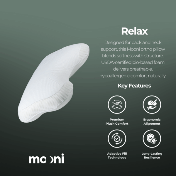Mooni Relax EarthKind Pillow | Orthopedic Support & Comfort