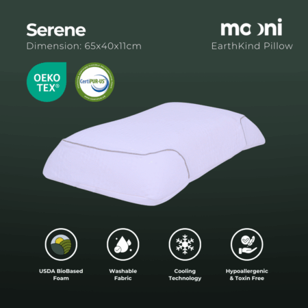 Mooni Serene EarthKind Pillow | Plush Comfort for Side Sleepers