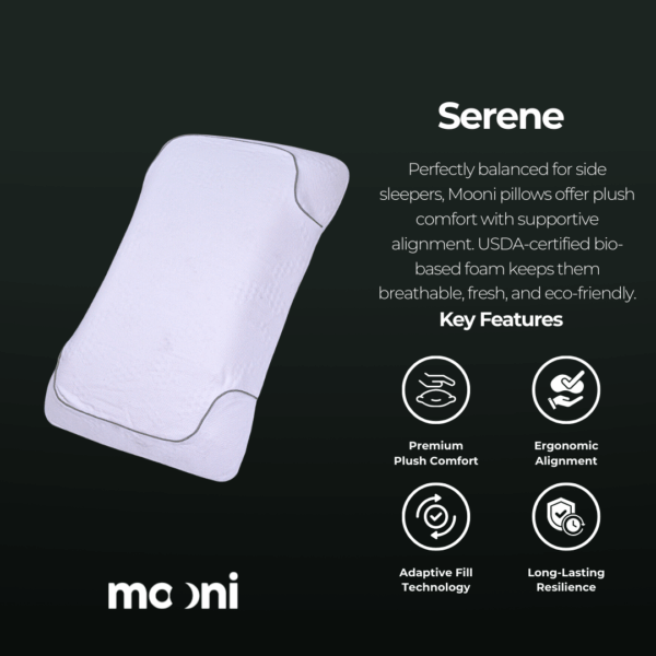 Mooni Serene EarthKind Pillow | Plush Comfort for Side Sleepers